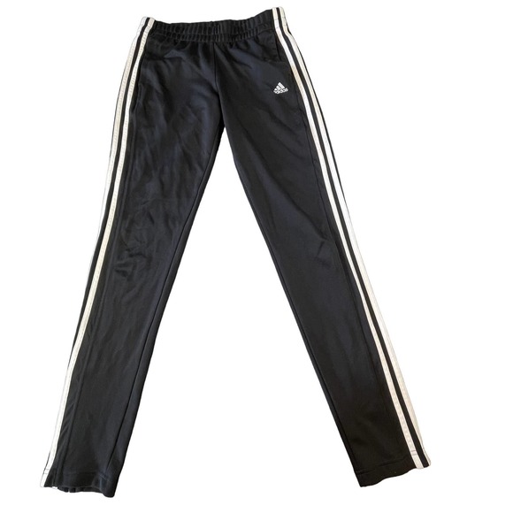 adidas Pants - Adidas Climalite Track Pants Womens Size Small Black White Logo Jogger Zip Ankle